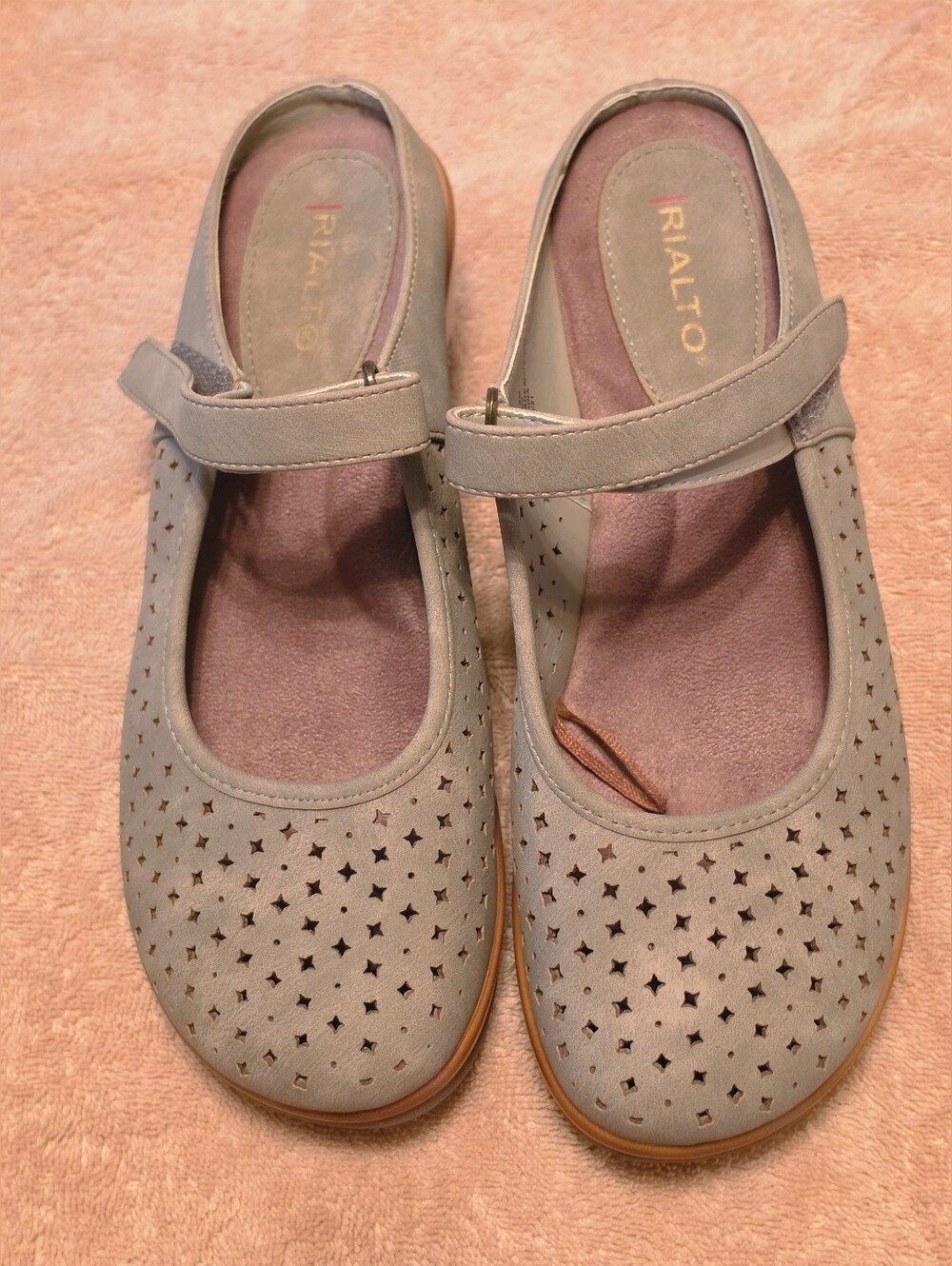 Rialto Taupe Mary Jane Clog Style Sandals